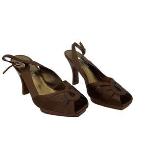 Via Spiga Brown Leather Pumps Size 7.5 - Preowned